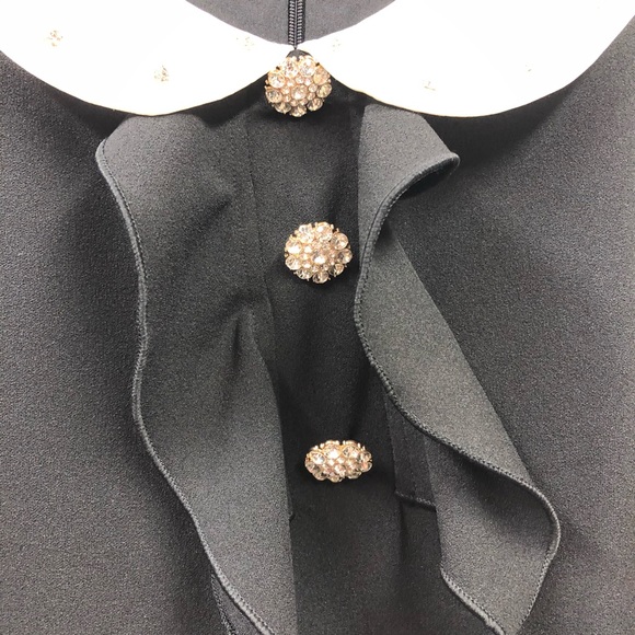 Betsy Johnson Peter Pan Collar Black Dress 4 NWT - Picture 7 of 8